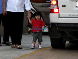 Taimur Ali Khan snapped at Karisma Kapoor’s residence