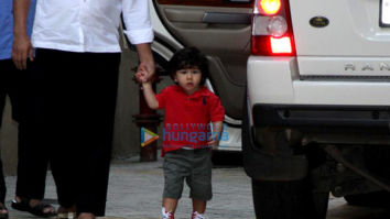 Taimur Ali Khan snapped at Karisma Kapoor’s residence