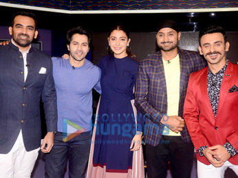 Varun Dhawan and Anushka Sharma visits Star Sports studio to promote the film 'Sui Dhaaga - Made in India' on Nerolac Cricket Live