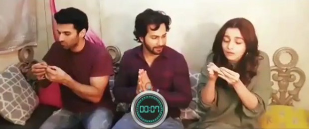 Varun Dhawan makes his Kalank co-stars Alia Bhatt and Aditya Roy Kapur take the Sui Dhaaga challenge