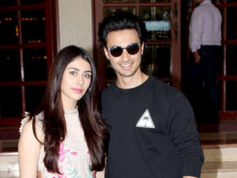 Warina Hussain and Aayush Sharma snapped 91.1 FM Radio City for Loveratri promotions