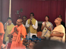 Amitabh Bachchan and family snapped during Durga pooja in Khar