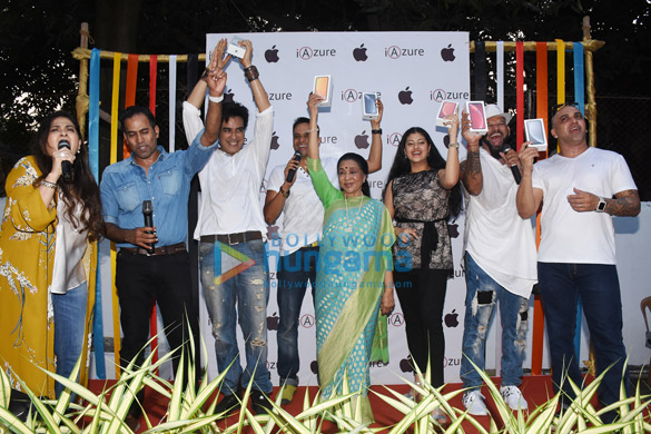Asha Bhosle and Zanai Bhosle grace the launch of the iPhone XR at the iAzure store in Bandra