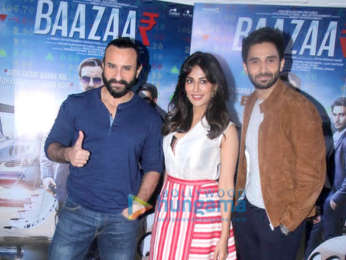Baazaar cast snapped during promotions at Mehboob Studios