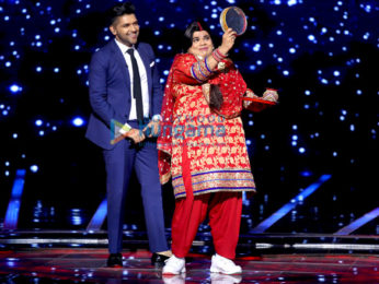Himesh Reshammiya, Guru Randhawa and Neha Bhasin snapped on sets of the reality show Love Me India