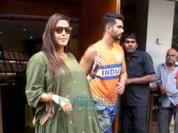 Neha Dhupia and Angad Bedi snapped at Salt Water Cafe in Bandra