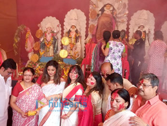 Tanushree Dutta snapped during Durga Puja celebrations