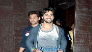 Varun Dhawan snapped outside a gym in Juhu