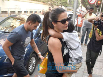 Amrita Arora snapped with her family in Bandra