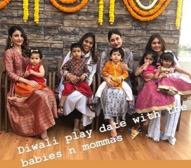 Cutiepies Taimur Ali Khan and Inaaya Kemmu are in festive mood with mommies Kareena Kapoor Khan and Soha Ali Khan (see pic)