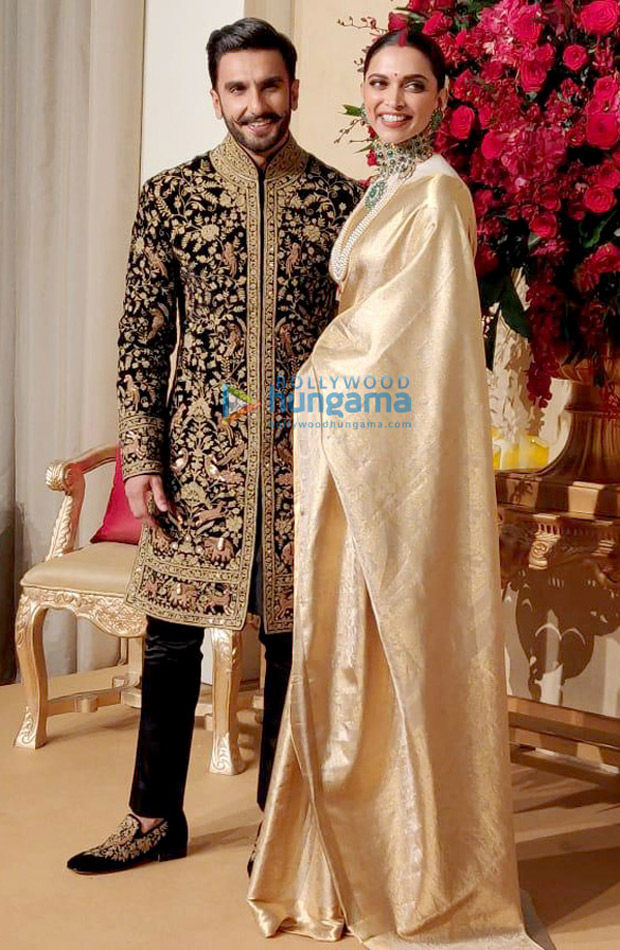 Deepika Padukone, Ranveer Singh wedding reception: Couple goes regal in  white and gold colour coordinated ensemble-Entertainment News , Firstpost
