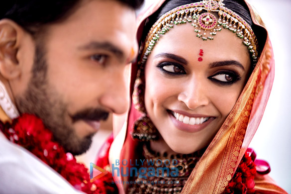 Deepika Padukone and Ranveer Singh snapped during their Konkani wedding ceremony at Lake Como, Italy