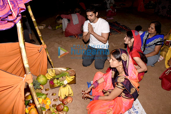 Gurmeet Choudhary snapped during Chhath Puja Gurmeet Choudhary snapped during Chhath Puja