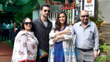 Neha Dhupia snapped after being discharged from hospital