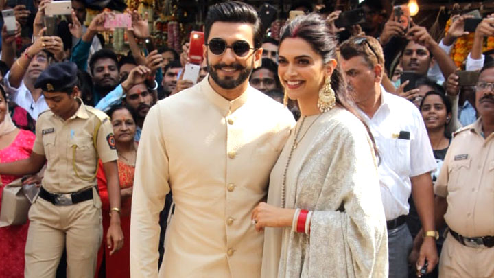 Newly Weds Ranveer Singh-Deepika Padukone at Siddhivinayak temple to seek blessings