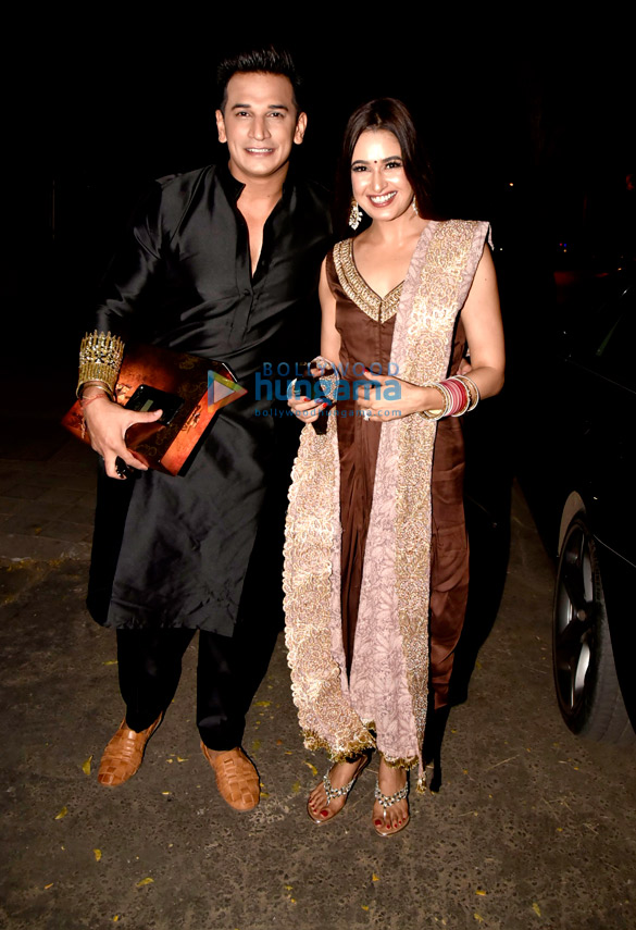 prince narula and yuvika chaudhary snapped at diwali bash 2