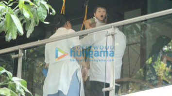 Taimur Ali Khan spotted at his house