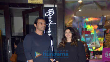 Arjun Rampal snapped with friends at Bastian in Bandra