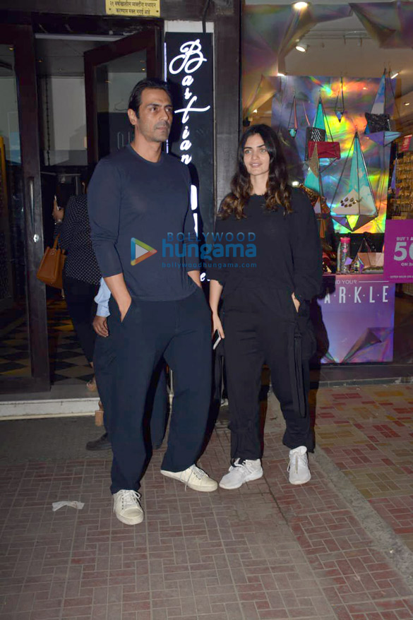 Arjun Rampal snapped with friends at Bastian in Bandra