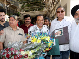 Dharmendra snapped on his birthday at Sunny Super Sound in Juhu