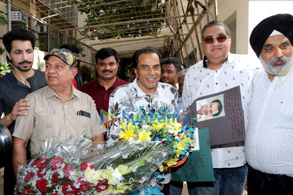 Dharmendra snapped on his birthday at Sunny Super Sound in Juhu