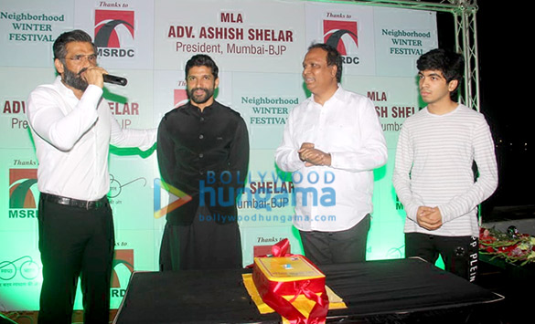 Farhan Akhtar, Suniel Shetty snapped at Ashish Shelar event at Bandra Reclamation