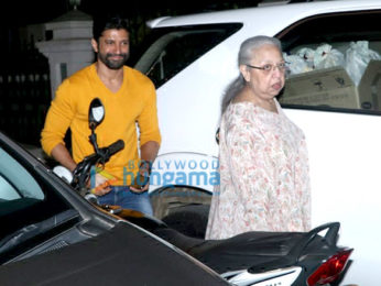 Farhan Akhtar snapped with mom spotted in Bandra