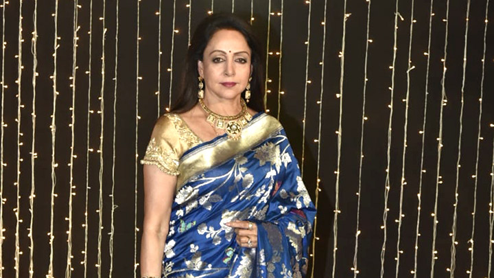 Hema Malini attends Priyanka Chopra-Nick Jonas’ GRAND RECEPTION in Mumbai