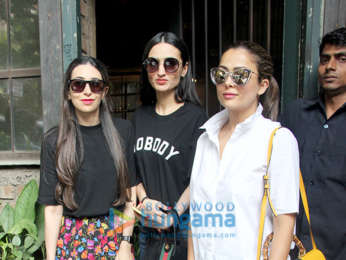 Karisma Kapoor, Amrita Arora and Anu Diwan snapped at Pali Village Cafe in Bandra