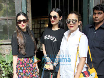 Karisma Kapoor, Amrita Arora and Anu Diwan snapped at Pali Village Cafe in Bandra