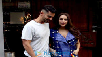 Neha Dhupia and Angad Bedi spotted at Salt Water restaurant