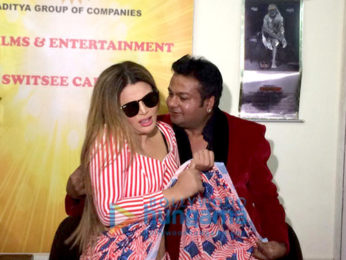 Rakhi Sawant and Deepak Kalal snapped during their wedding press meet