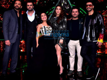Ranveer Singh, Sara Ali Khan and Rohit Shetty snapped on sets of Indian Idol promoting their film 'Simmba'
