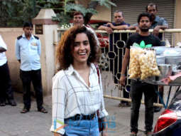 Sanya Malhotra, Akshaye Khanna and Rakeysh Omprakash Mehra snapped at a dubbing studio