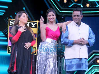 Shilpa Shetty, Anurag Basu and Geeta Kapoor snapped at the launch of Super Dancer 3