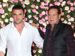 Sohail Khan with dad Salim Khan at Kapil-Ginni Wedding reception Mumbai