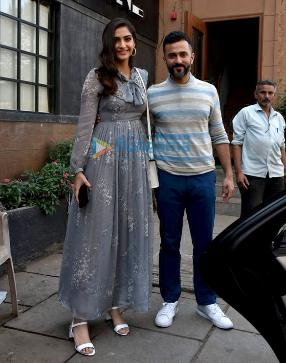 Sonam Kapoor Ahuja and Anand Ahuja snapped at his store in Bandra