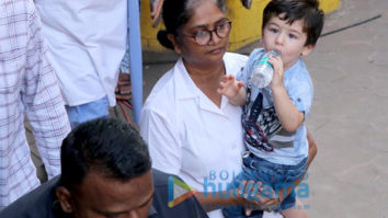 Taimur Ali Khan spotted with his father Saif Ali Khan on location of a shoot