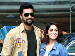 Vicky Kaushal and Yami Gautam snapped during Uri interviews