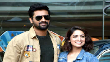 Vicky Kaushal and Yami Gautam snapped during Uri interviews