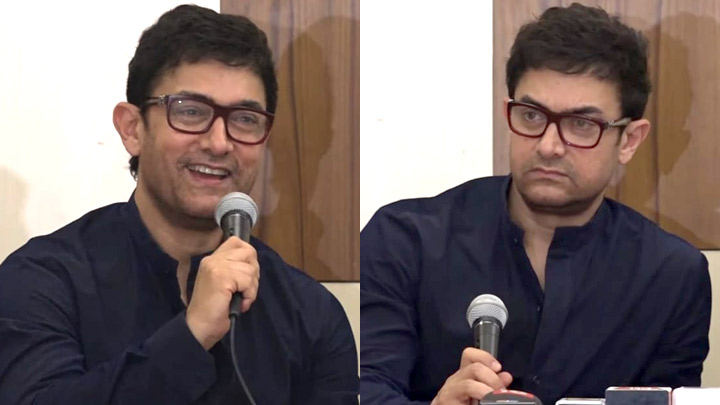 Aamir Khan and Politician Girish Mahajan at the Launch of Child Obesity Support Team