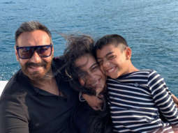 Ajay Devgn looks the happiest in this throwback holiday photo with his kids Nysa and Yug