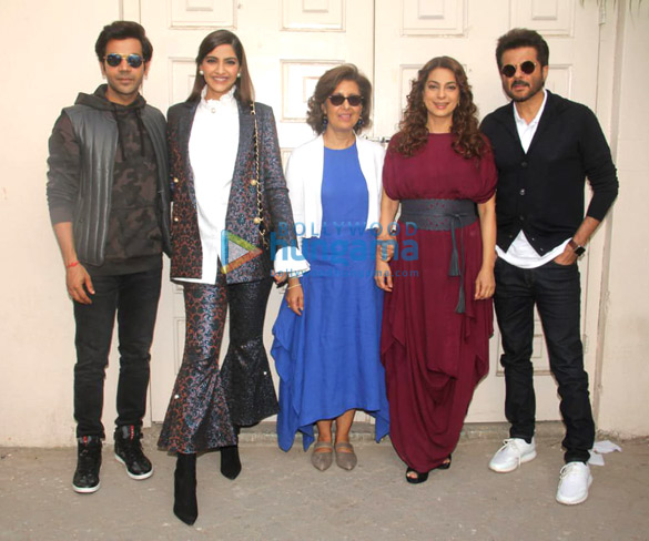 anil kapoor sonam kapoor ahuja rajkummar rao and juhi chawla snapped during media interactions for ek ladki ko dekha toh aisa laga at mehboob studios in bandra 1