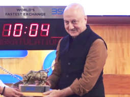 Anupam Kher Rings Bombay Stock Exchange Bell to Promote his film ‘The Accidental Prime Minister’