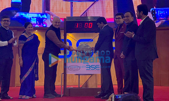 anupam kher rings the bell to open stock market to promote his film the accidental prime minister 2