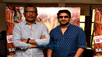 Arshad Warsi and Prakash Jha snapped during media interactions for Fraud Saiyaan