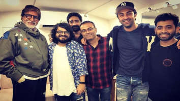 Brahmastra duo Ranbir Kapoor and Amitabh Bachchan reunite in this happy picture with music composer Pritam