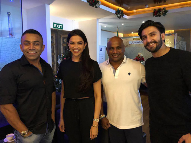 Deepika Padukone and Ranveer Singh bump into former Sri Lankan cricketer Sanath Jayasuriya 