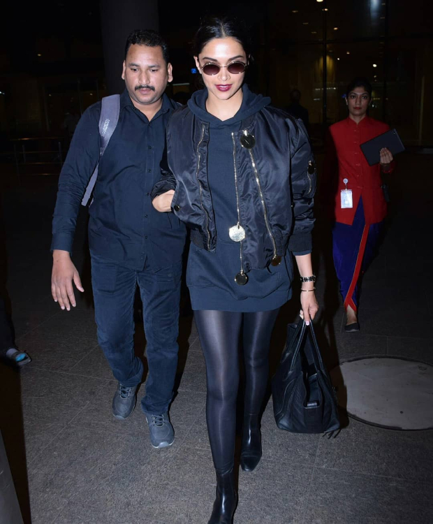 Deepika Padukone in Givenchy on her way back from Paris (1)