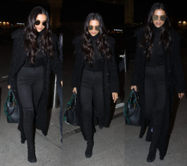 Deepika Padukone in all black at the airport (6)
